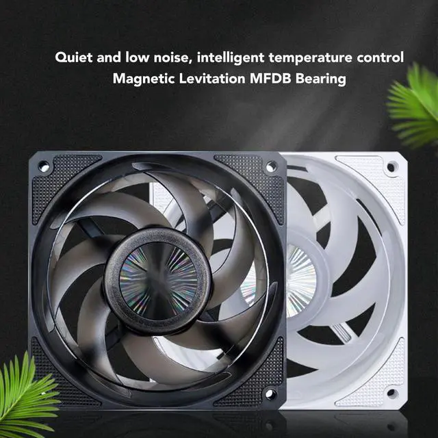 Alt view image 2 of 5 - SENECESLI Computer Case Fan, 4 Pin PWM Bearing PC Case Cooler Fan Low Noise with 7 Blades, 120mm 3000RPM Quiet MFDB Cooling Fan for Desktops, Easy to Install (Black)