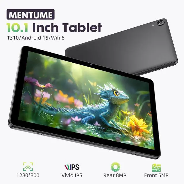 Alt view image 2 of 5 - Tablet Android, Android 15 Tablet 10 Inch Tablets, Tablets for Adults, Octa-Core, 18GB RAM+128GB ROM+1TB Expand, 1280x800 IPS Display, , Widevine L1, GPS, 2.4G/5G WiFi, 5MP+8MP Camera, BT5.4, Black