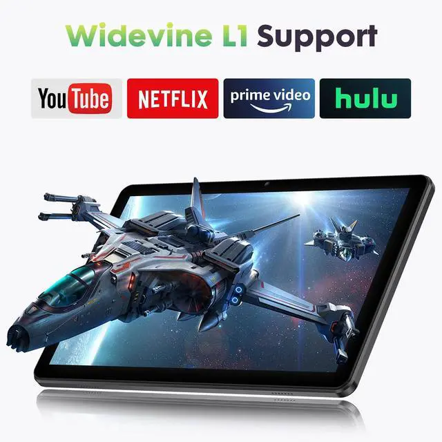 Alt view image 4 of 5 - Tablet Android, Android 15 Tablet 10 Inch Tablets, Tablets for Adults, Octa-Core, 18GB RAM+128GB ROM+1TB Expand, 1280x800 IPS Display, , Widevine L1, GPS, 2.4G/5G WiFi, 5MP+8MP Camera, BT5.4, Black