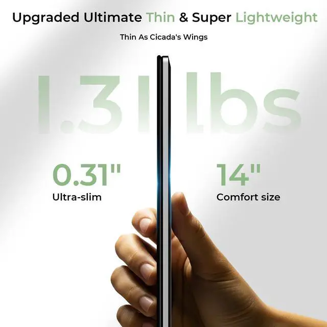 Alt view image 2 of 5 - ZUMWALT Laptop Screen Extender, 14" FHD 1080P Dual Portable Monitor for Laptop, Ultra-Thin Travel Monitor Extender Fit 13-17.3, Plug and Play Compatible with Windows/Mac/Android/Chrome/Switch