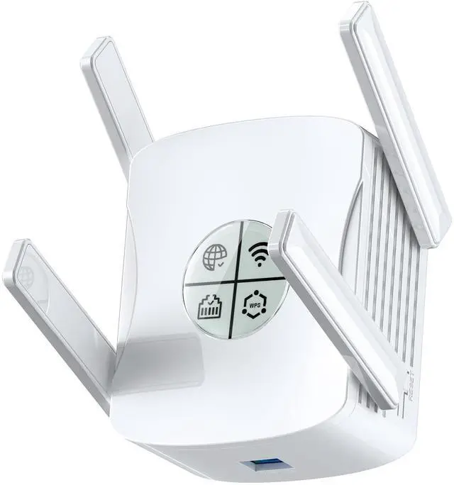 Main image of WiFi 6 Range Extender, WiFi Extender Signal Booster with Gigabit Ethernet Port, Dual Band 2.4G&5.8G WiFi Repeater Covers up to 10,000 sp.ft, Faster Speed and Wider Cover, Easy Setup