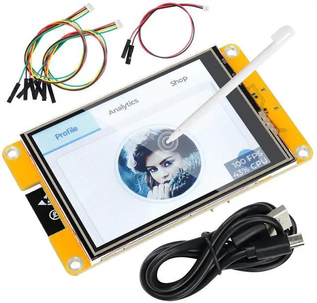 Main image of Freenove ESP32 Display CYD, 3.2 Inch Touchscreen Monitor, 240x320 Pixel IPS TFT LCD Screen ST7789 Driver, Dual-core 32-bit 240 MHz Microcontroller WiFi+BT, C Code LVGL Example Projects Tutorial