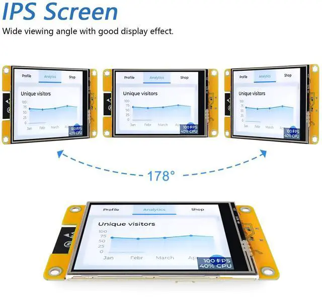 Alt view image 5 of 5 - Freenove ESP32 Display CYD, 3.2 Inch Touchscreen Monitor, 240x320 Pixel IPS TFT LCD Screen ST7789 Driver, Dual-core 32-bit 240 MHz Microcontroller WiFi+BT, C Code LVGL Example Projects Tutorial