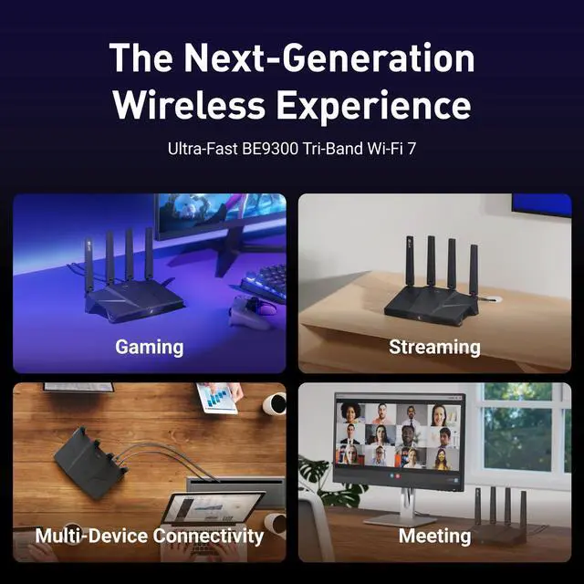 Alt view image 5 of 5 - GL.iNet GL-BE9300 (Flint 3) Tri-Band WiFi 7 Router, High-Speed 6GHz Gaming WiFi Router for Wireless Internet, Long Range, 5 x 2.5G VPN Routers for Fiber Optic Modem, Computer Routers, Home & Business