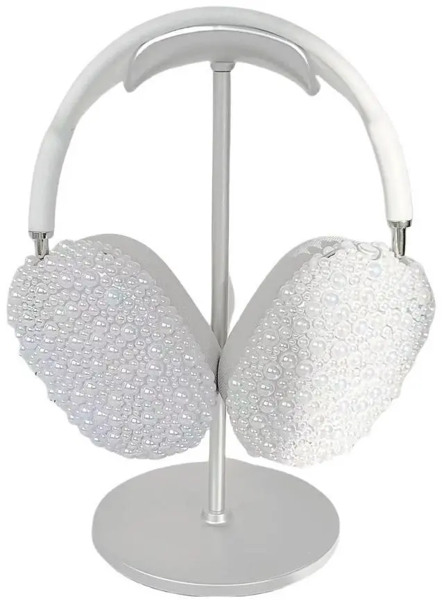 Main image of Case Cover for AirPods Max Pearls, Sparkling Rainbow Pearl Cases for Women, Soft Transparent Cover Install for Apple AirPods Max (Rainbow Pearl white)