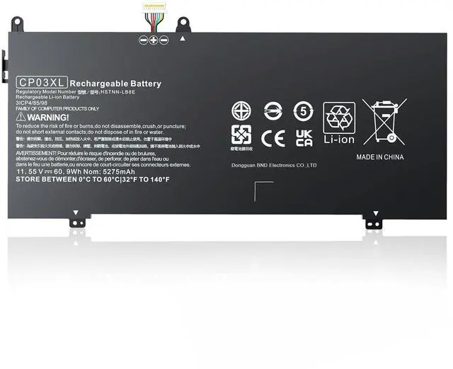 Main image of CP03XL 929066-421 929072-855 Battery for Hp Spectre 13 X360 13-ae000 13-ae0xx 13-ae006no 13-ae001ng 13-ae040ng 13-ae049ng 13-ae013dx ae011dx 13t-ae000 13t-ae012dx HSTNN-LB8E (11.55V 60.9Wh 5275mAh)