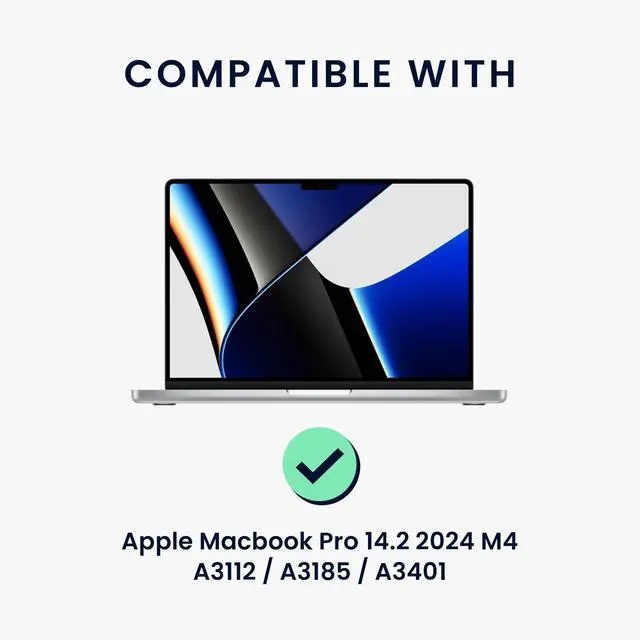 Alt view image 2 of 5 - kwmobile Laptop Privacy Screen for Apple MacBook Pro 14.2 2024 M4 A3112 / A3185 / A3401 - Computer Privacy Screen Shield - Laptop Monitor Protector - Anti Glare and Blue Light Blocking