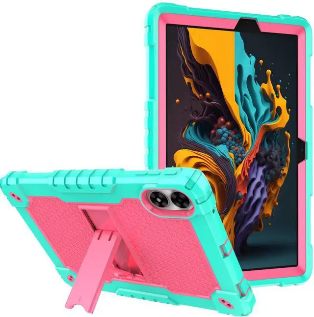 Alt view image 3 of 5 - Doemoil case for UMIDIGI G3 Tab Ultra,UMIDIGI G2 Tab,UMIDIGI G1Tab Case, Built in Stand with Screen Protector for UMIDIGI G3 Tab Ultra,G3 Tab/ G2 Tab/G1 tab 10.1" Tablet (Green/Pink/1 PC)