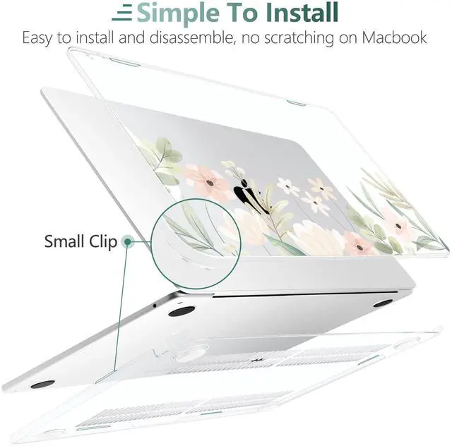 Alt view image 3 of 5 - TWOLSKOO for M4 MacBook Air 13.6 inch Case 2025-2022 Release M4 A3240 M3 A3113 M2 A2681, Plastic Hard Shell & Screen Protector & Keyboard Cover & Trackpad Film, Watercolor Floral