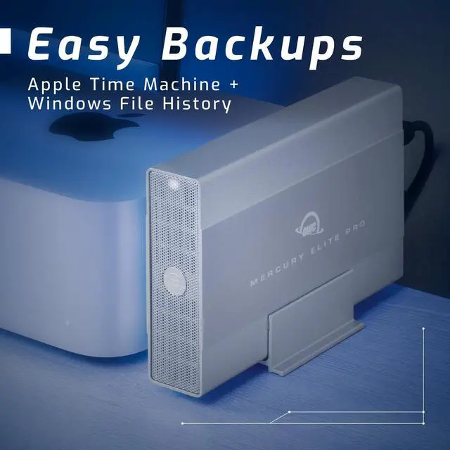 Alt view image 5 of 5 - OWC Mercury Elite Pro 12TB External Hard Drive Enclosure for 3.5 Inch SATA Drives, USB 3.2 and USB-A/USB-C Thunderbolt Connection, Professional Plug n Play HDD Enclosure with Power Adapter