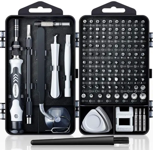 Alt view image 2 of 5 - SHOWPIN 122 in 1 Precision Computer Screwdriver Kit, Laptop Screwdriver Sets with 101 Magnetic Drill Bits and Small Precision Screwdriver Set: 35 IN 1 Mini Magnetic Repair Tool Kit