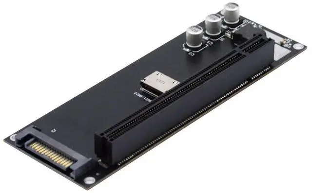 Alt view image 2 of 5 - Cablecc Oculink SFF-8612 SFF-8611 to PCIE PCI-Express 16x 4X Adapter with SATA Power Port for Mainboard Graphics Card