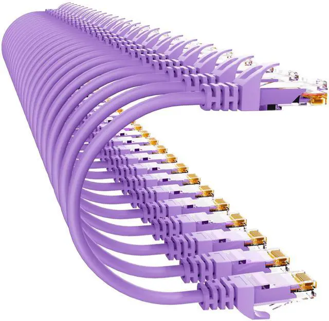 Main image of Cat 6 Ethernet Cable 3FT (24Pack), Cat6 Ethernet Patch Cable 10Gbps, High-Speed UTP Cat6 Network Cable Pure Copper, Cat 6 Cable for Home and Office Network, Purple