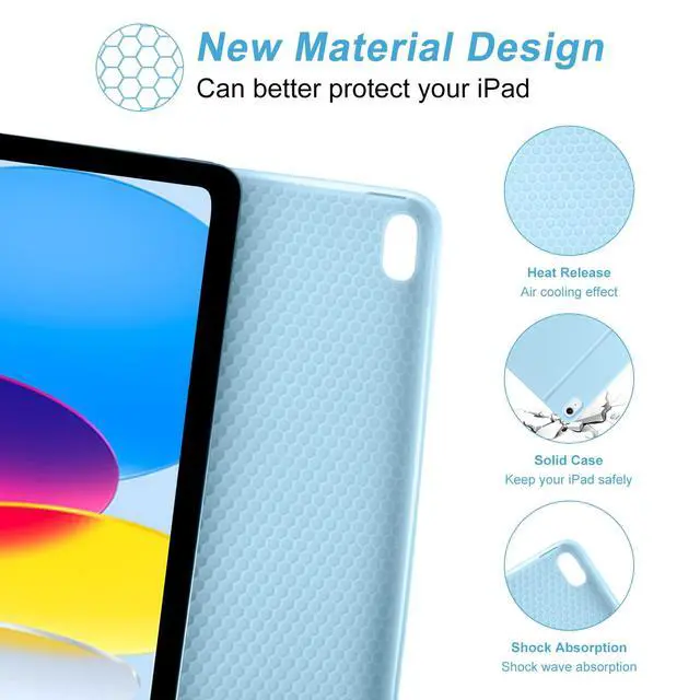 Alt view image 4 of 5 - besky Stylus Pen & Keyboard Case Compatible for iPad 10th Generation Case with Keyboard (10.9",2022)(Only Compatible with 10th Generation 2022) Detachable Bluetooth Keyboard Case with Pencil Holder