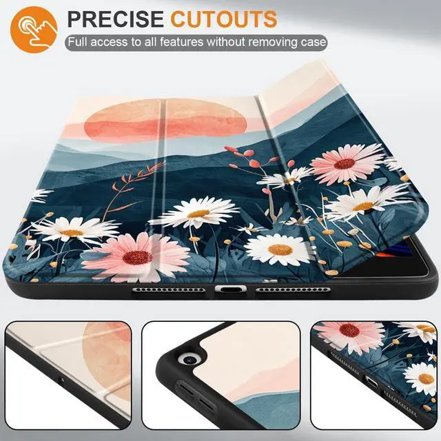 Alt view image 3 of 5 - DONGKE Case Compatible with iPad 10.2 Inch 2021 2020 2019 iPad 9th/8th/7th Generation with Pencil Holder, Slim Stand Protective Case with Soft TPU Back, Auto Sleep/Wake Cover, Daisie