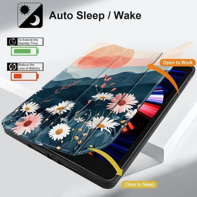 Alt view image 5 of 5 - DONGKE Case Compatible with iPad 10.2 Inch 2021 2020 2019 iPad 9th/8th/7th Generation with Pencil Holder, Slim Stand Protective Case with Soft TPU Back, Auto Sleep/Wake Cover, Daisie