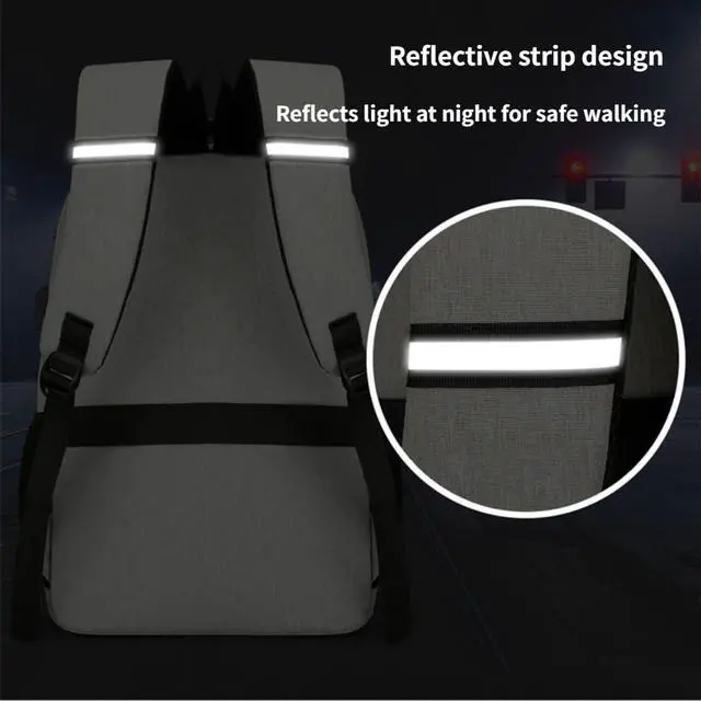 Alt view image 5 of 5 - YYKSYDPT Lunch Backpack Laptop Backpack With Usb Port Work Backpack With Cooler Bag Insulated Laptop Bag (Grey)