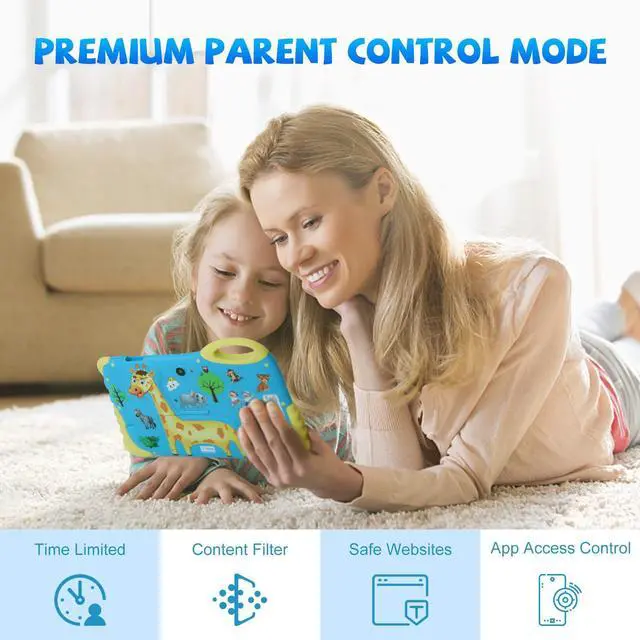 Alt view image 3 of 5 - C idea 7 inches Tablet for Kids Age 3-7,Android 13 Kids Tablet, Pre-Installed Learning Educational Apps Todder Tablet, HD IPS Screen for Eye Protection,BT, WiFi, Dual Camera, Gift for Kids (Blue)