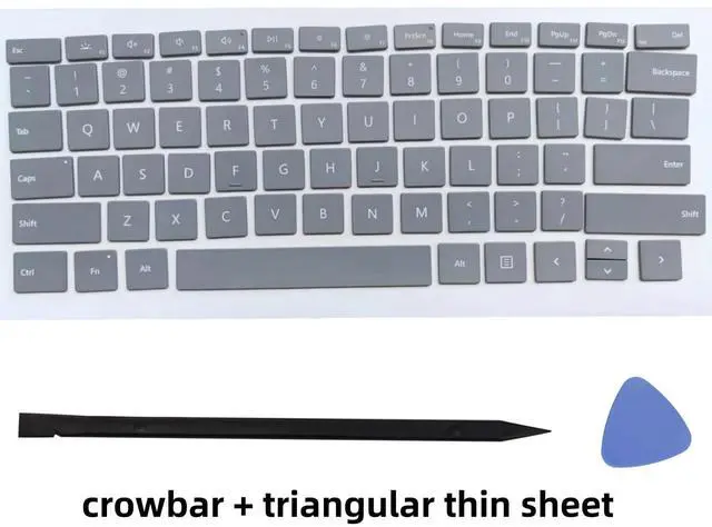 Alt view image 2 of 5 - Ojguct Replacement Keycap Keys Full Set of Key Cap Compatible for Surface Pro 8/9/X 1983 1982 2038 1996 1997 1876 Keyboard 2021-2023 Year (Gray)