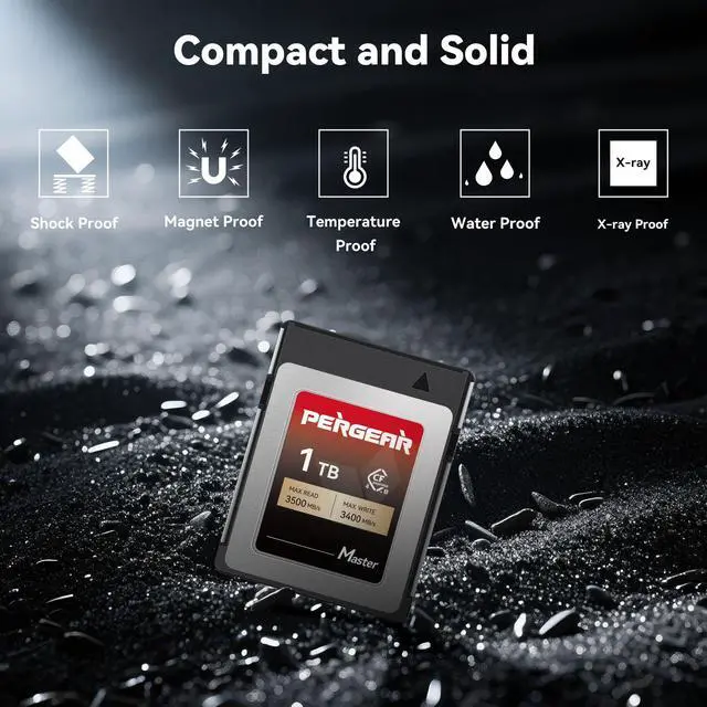 Alt view image 2 of 5 - PERGEAR 512GB Cfexpress 4.0 Type B Memory Card(Master Series),3500MB/s Write Speed & 3400MB/s Read Speed,8k RAW Video Recording & Photo,Compatible with C500 Mark III,1DX Mark III;Z6,Z7II,Z9,D850;DC-S1