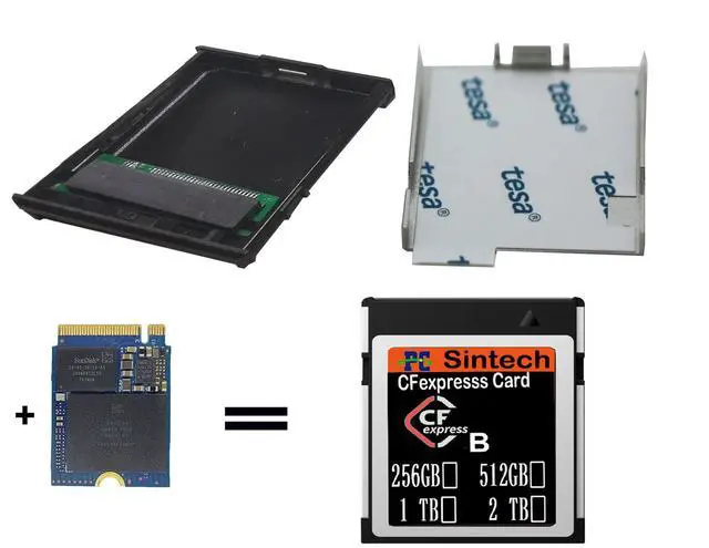 Alt view image 2 of 5 - Sintech CFexpress Type-B to NVME M.2 SSD Card,Compatible with Nikon PANASONIC Canon EOS Camera(Only Support 2230 nVME SSD) (Grey)