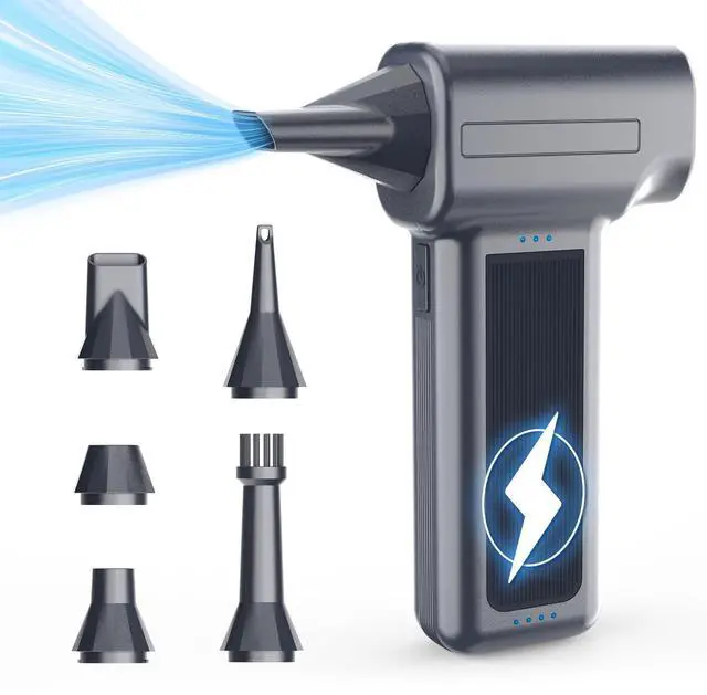 Main image of Compressed Air Duster, 300000RPM Super Power Electric Air Duster, Cordless Mini Dust Blower Stepless Wind Speed Adjustable Canned Air for Computer, Keyboard, Outdoor, House and Car