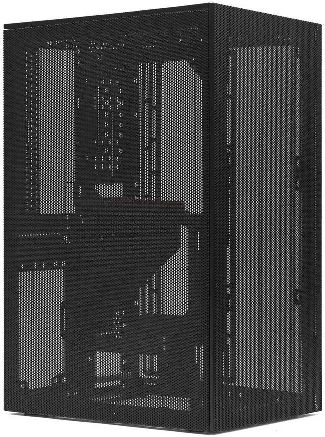 Main image of SSUPD Meshroom S V2 Mini-ITX Gaming PC Case (SFF), Full Mesh Panel with PCIE 5.0 Riser Cable, Compatible ATX MB/RX9070/5090/280mm AIO, USB Type-C (Black Variant B)