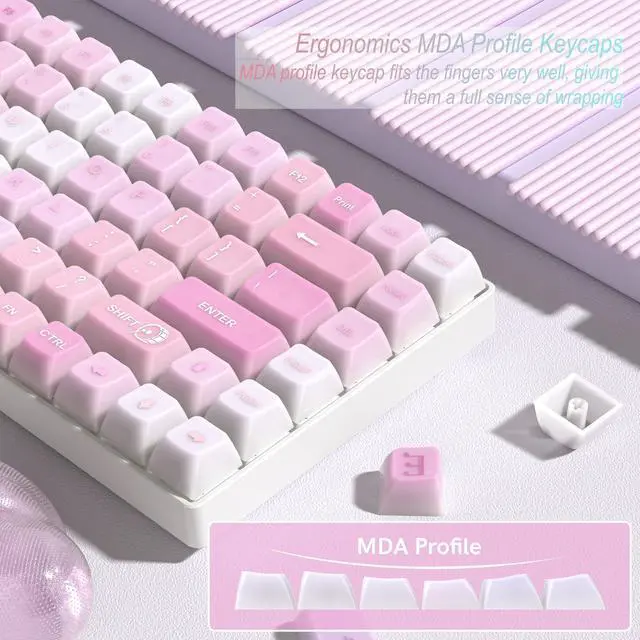 Alt view image 2 of 5 - Womier Keyboard Keycaps Jelly - Shine Through keycaps, Transparent Clear Key Cap, Custom 60 65 75 100 Percent for Cherry MX, Outemu, Gateron Mechanical Keyboards (MDA Profile-Music)