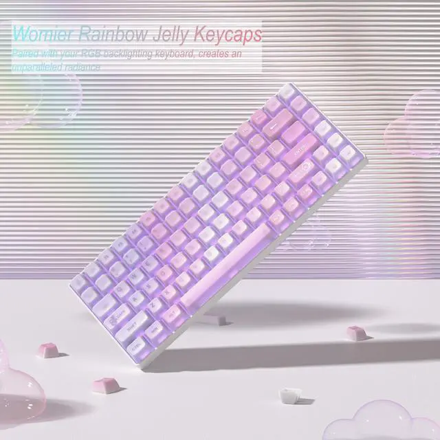 Alt view image 3 of 5 - Womier Keyboard Keycaps Jelly - Shine Through keycaps, Transparent Clear Key Cap, Custom 60 65 75 100 Percent for Cherry MX, Outemu, Gateron Mechanical Keyboards (MDA Profile-Music)