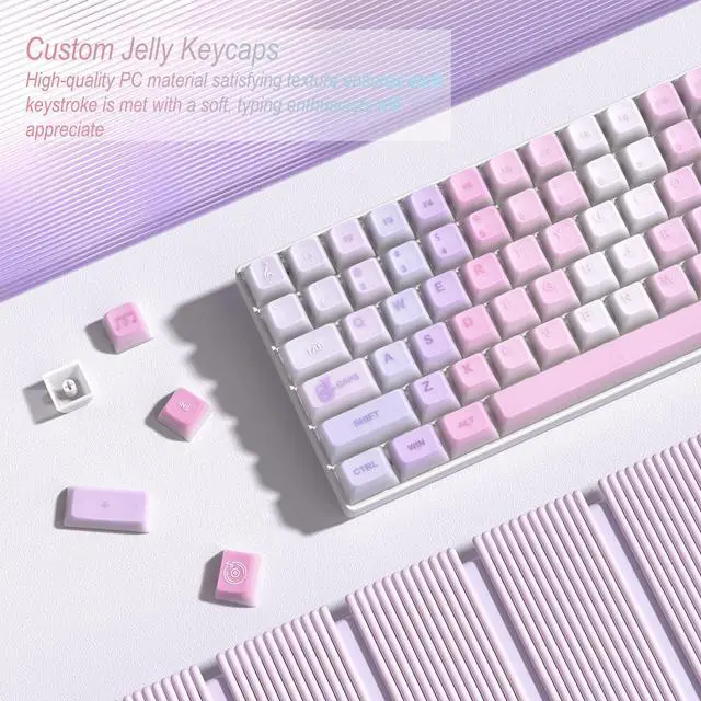Alt view image 4 of 5 - Womier Keyboard Keycaps Jelly - Shine Through keycaps, Transparent Clear Key Cap, Custom 60 65 75 100 Percent for Cherry MX, Outemu, Gateron Mechanical Keyboards (MDA Profile-Music)