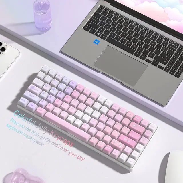 Alt view image 5 of 5 - Womier Keyboard Keycaps Jelly - Shine Through keycaps, Transparent Clear Key Cap, Custom 60 65 75 100 Percent for Cherry MX, Outemu, Gateron Mechanical Keyboards (MDA Profile-Music)