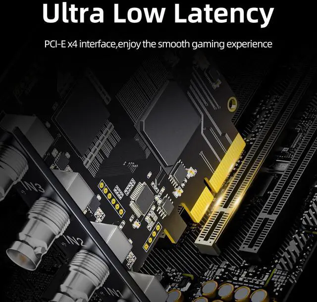 Alt view image 2 of 5 - Unisheen 4-Channel Quad SDI PCIe Video Capture Card,Ultra-Low Latency for Multi-Channel Live Streaming, Video Conferencing, Teaching, and Broadcasting