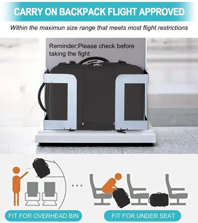 Alt view image 4 of 5 - Carry On Backpack, 42L Flight Approved Travel Backpack for Men Women,Airline Approved Gym Backpack Waterproof Business Laptop Daypack Laptop Backpack,Casual Daypack for Business Weekend Hiking