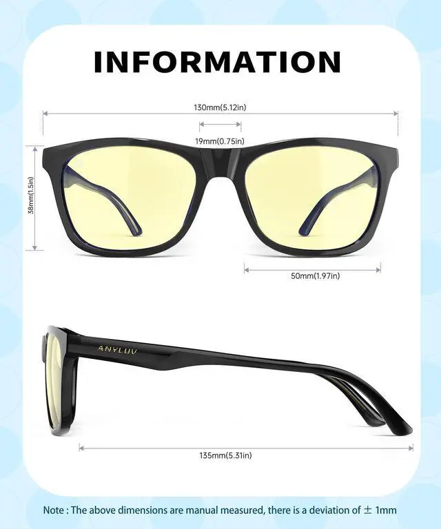 Alt view image 3 of 5 - ANYLUV Blue Light Glasses for Kids, Youth Protection Glasses for Gaming, Teen Blue Light Glasses Reduce Eye Strain