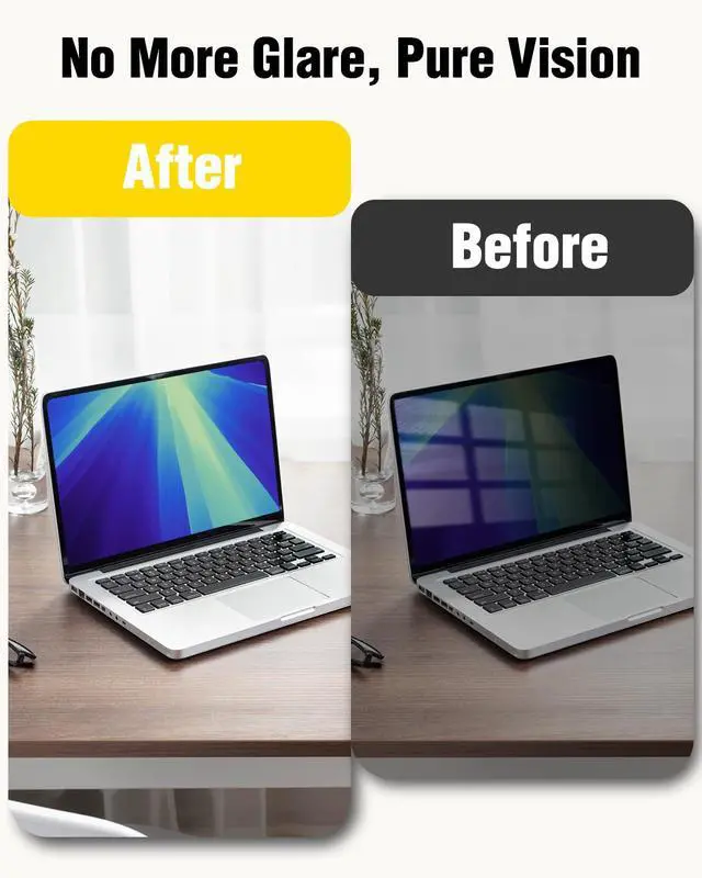 Alt view image 5 of 5 - F FORITO Magnetic Privacy Screen Protector Compatible with MacBook Air 13 inch (2018, 2019, 2020, 2021, M1), Removable 360° Anti Peeping Anti Blue Light Laptop Privacy Shield
