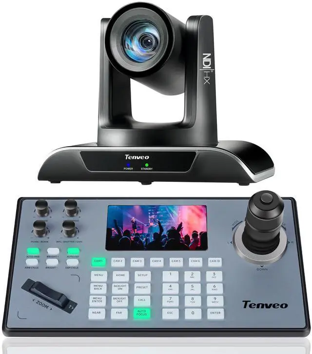Main image of Tenveo PTZ Camera and Controller Bundle/Kits - 20X NDI AI Auto-Tracking PTZ Camera with HDMI/USB3.0/LAN(PoE) and PTZ Controller PoE Joystick Controller for Church Worship Services Live Streaming