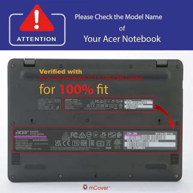 Alt view image 4 of 5 - mCover Hard Case Only Compatible for 2021~2023 11.6" Acer Chromebook 511 C734 Series Traditional Clamshell Laptop Computers (NOT Compatible with Any Other Acer Models) - Black