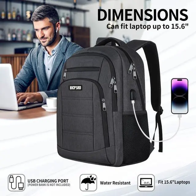 Alt view image 4 of 5 - Backpack for School, School Backpack for Boys Girls Teens, Backpacks for Men, Back Pack, Water Resistant College High Middle School Bookbag,Book Bag, Black mochilas escolares para adolescentes