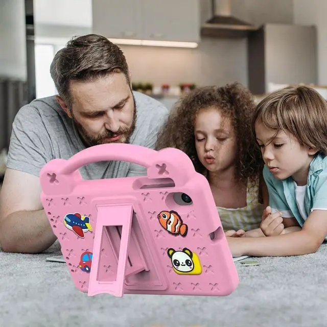 Alt view image 2 of 2 - Golden Sheeps Kid Friendly Case Compatible for Walmart Onn 7 Inch Gen 4 2024 (Model:100135924) Shockproof Ultra Light Weight Convertible Handle Stand Cover (Pink)