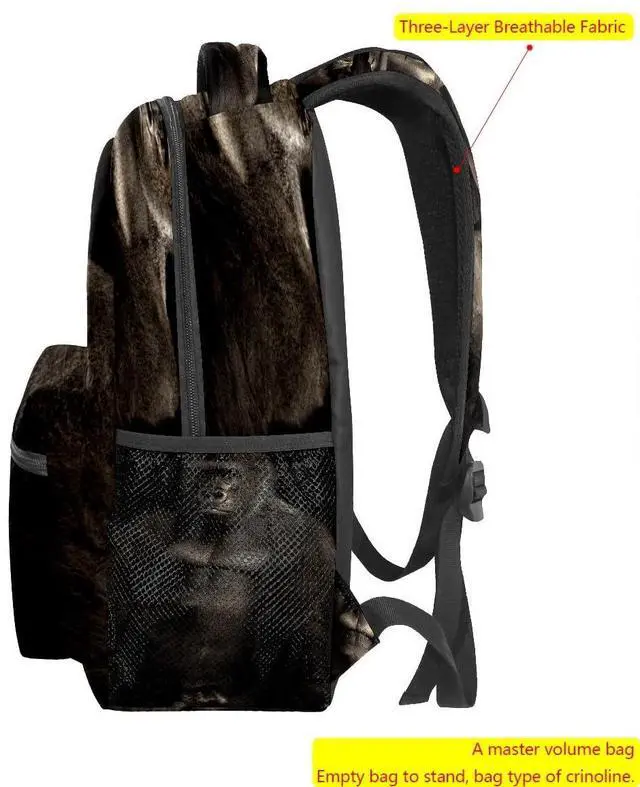 Alt view image 4 of 5 - College Bookbag Monkey Animal School Bag Business Laptop Backpack Travel Hiking Daypack Large Diaper Bag for Adult Girls Boys