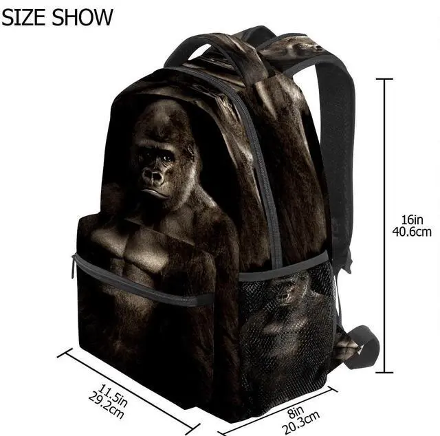 Alt view image 5 of 5 - College Bookbag Monkey Animal School Bag Business Laptop Backpack Travel Hiking Daypack Large Diaper Bag for Adult Girls Boys