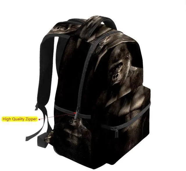 Alt view image 3 of 5 - College Bookbag Monkey Animal School Bag Business Laptop Backpack Travel Hiking Daypack Large Diaper Bag for Adult Girls Boys