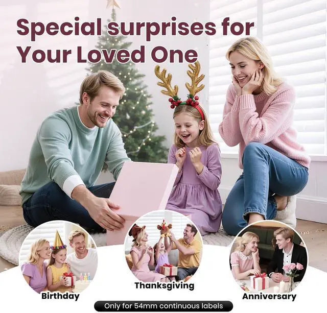 Alt view image 4 of 5 - Sticker Printer, PM290C Thermal Mini Printer, Bluetooth Print Pod with 3 Rolls of Paper, Portable Print Pods for Phone & Tablet, Sticker Maker Machine for Notes, Photos, Journal, Light Pink