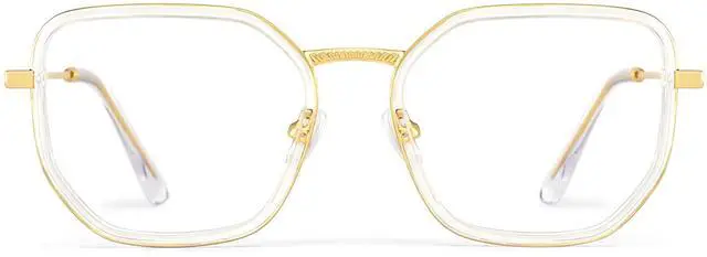 Main image of Zeelool Blue Light Glasses for Women Fashion Transparent Geometric Eyeglasses Lightweight Computer Eyewear Anti Eyestrain Levi JGX509995-01B
