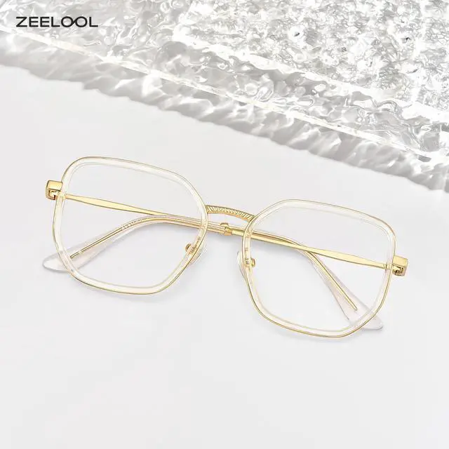 Alt view image 2 of 5 - Zeelool Blue Light Glasses for Women Fashion Transparent Geometric Eyeglasses Lightweight Computer Eyewear Anti Eyestrain Levi JGX509995-01B