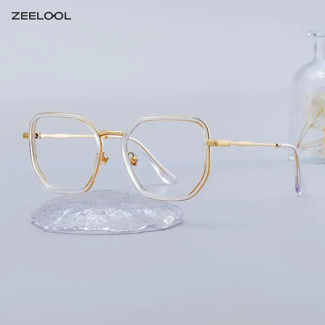 Alt view image 3 of 5 - Zeelool Blue Light Glasses for Women Fashion Transparent Geometric Eyeglasses Lightweight Computer Eyewear Anti Eyestrain Levi JGX509995-01B