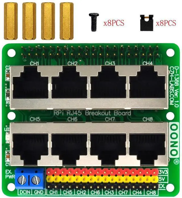 Alt view image 2 of 5 - RJ45 GPIO Pinout Breakout Board for Raspberry Pi 1A+ 1B+ 2B 3B 3B+ 3A+ 4B Zero-W