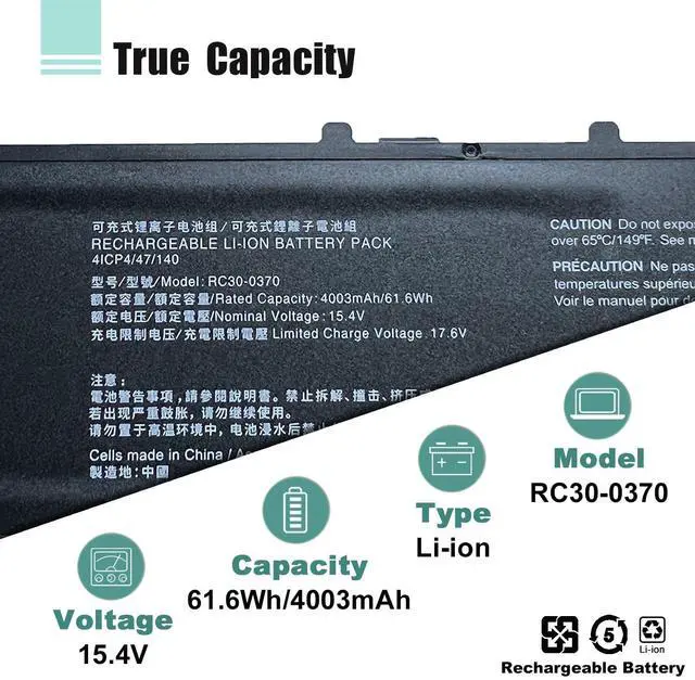 Alt view image 3 of 5 - BOWEIRUI RC30-0370 Battery Replacement for Razer Blade 14 2021 2022 RZ09-0370 RZ09-0368 RZ09-0427 RZ09-0370AE23 RZ09-0370BEA3-R3U1 RZ09-0370CEA3-R3U1 RZ09-0427EE23-R3U1 RZ09-0427NEA3 RZ09-0427PEA3