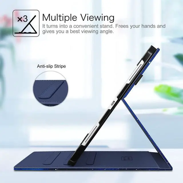 Alt view image 5 of 5 - Fintie Folio Case for iPad Pro 12.9" 6th Generation 2022, Multi-Angle Smart Stand Cover w/Pencil Holder & Pocket, Also Fit iPad Pro 12.9 2021 5th & 2020 4th & 2018 3rd Gen, Starry Sky