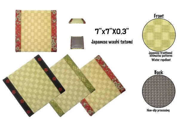 Alt view image 2 of 5 - Japanese Small Tatami Mat, Japanese Style Decoration, Home and Company Decoration, Mouse Pad, Tea Tray, Japanese Gift(Red)